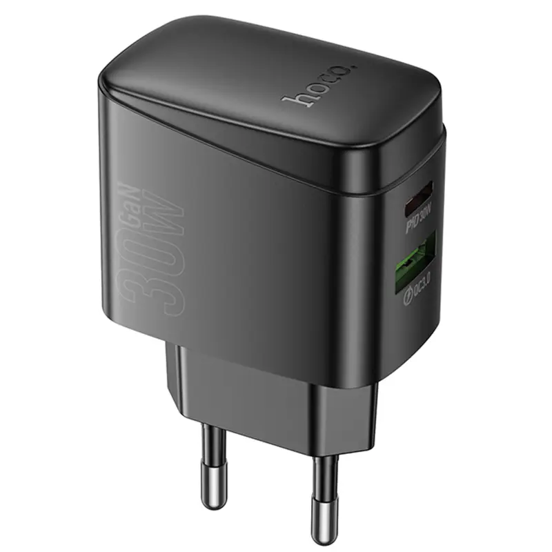 МЗП Hoco CS61A Bright PD30W+QC3.0 (1USB-A/1C), Black 3, купити оптом з доставкою
