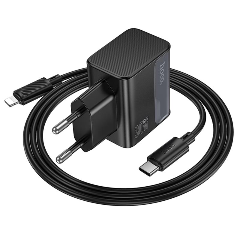 МЗП Hoco CS73A Star Speed PD30W+QC3.0 (1USB-A/1C) + кабель Type-C to Lightning на малюнкі №4