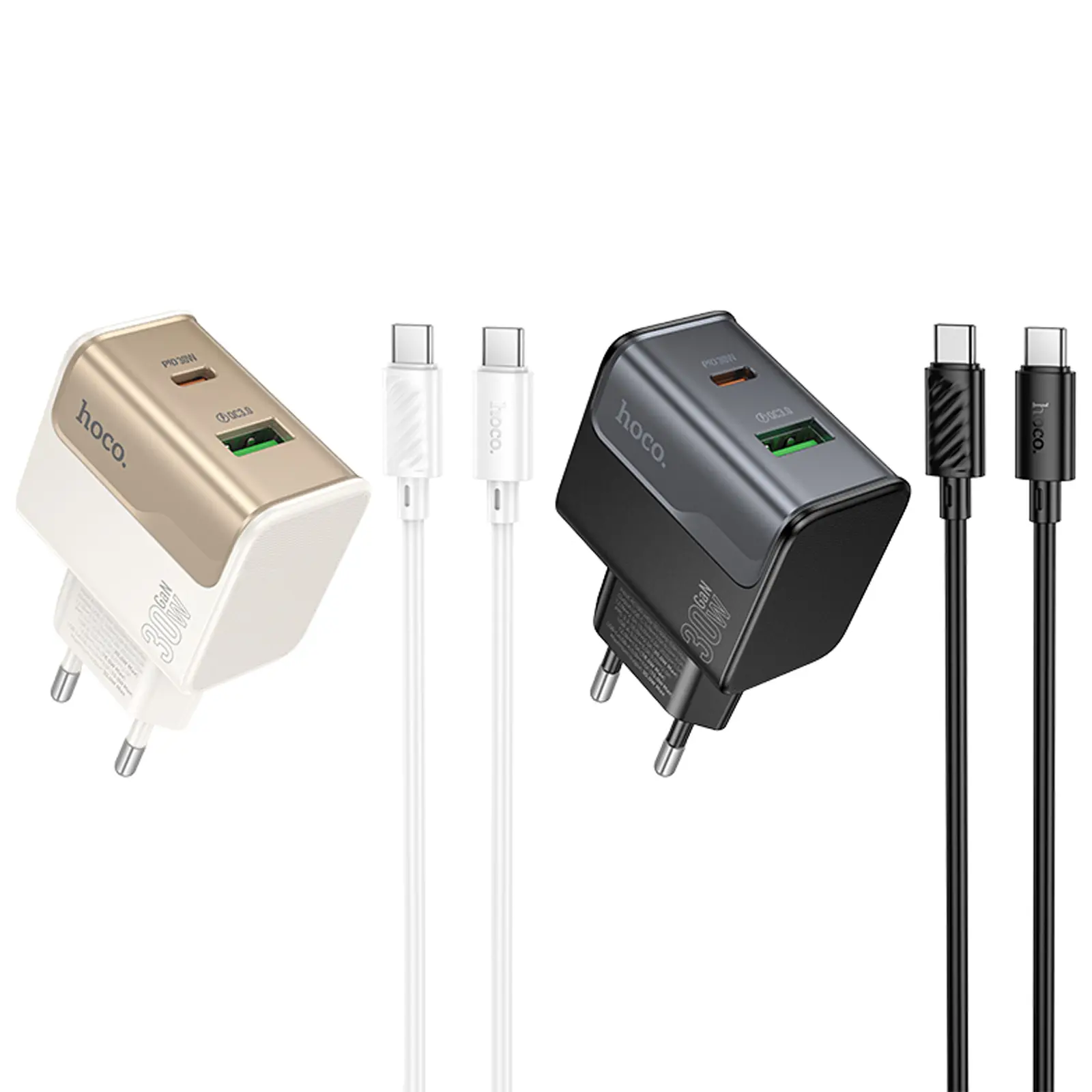 СЗУ Hoco CS73A Star Speed PD30W+QC3.0 (1USB-A/1C) + кабель Type-C to Type-C, купить оптом с доставкой