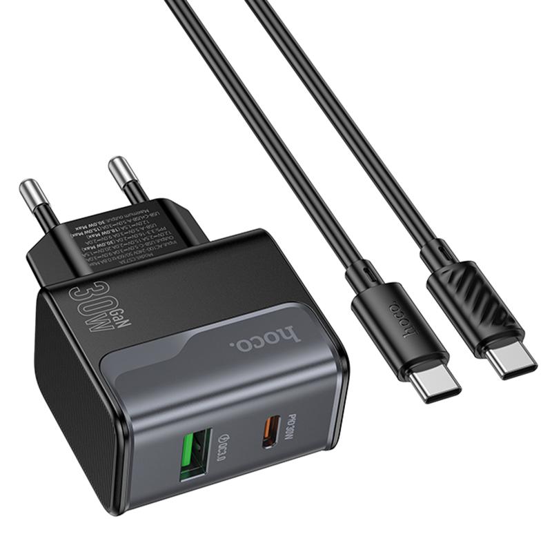 МЗП Hoco CS73A Star Speed PD30W+QC3.0 (1USB-A/1C) + кабель Type-C to Type-C на малюнкі №3