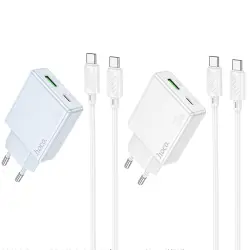 МЗП Hoco C142A Direct PD20W+QC3.0 (1USB-A/1C) + кабель Type-C to Type-C
