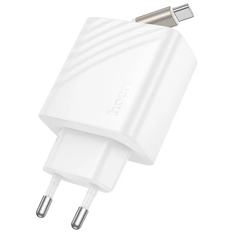 МЗП Hoco N57 Full PD20W with retractable cable Type-C (2USB-C), White 2, купити оптом з доставкою