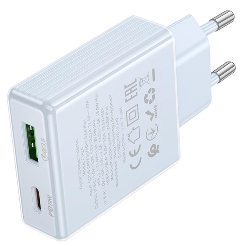 МЗП Hoco C142A Direct PD20W+QC3.0 (1USB-A/1C) на малюнкі №3