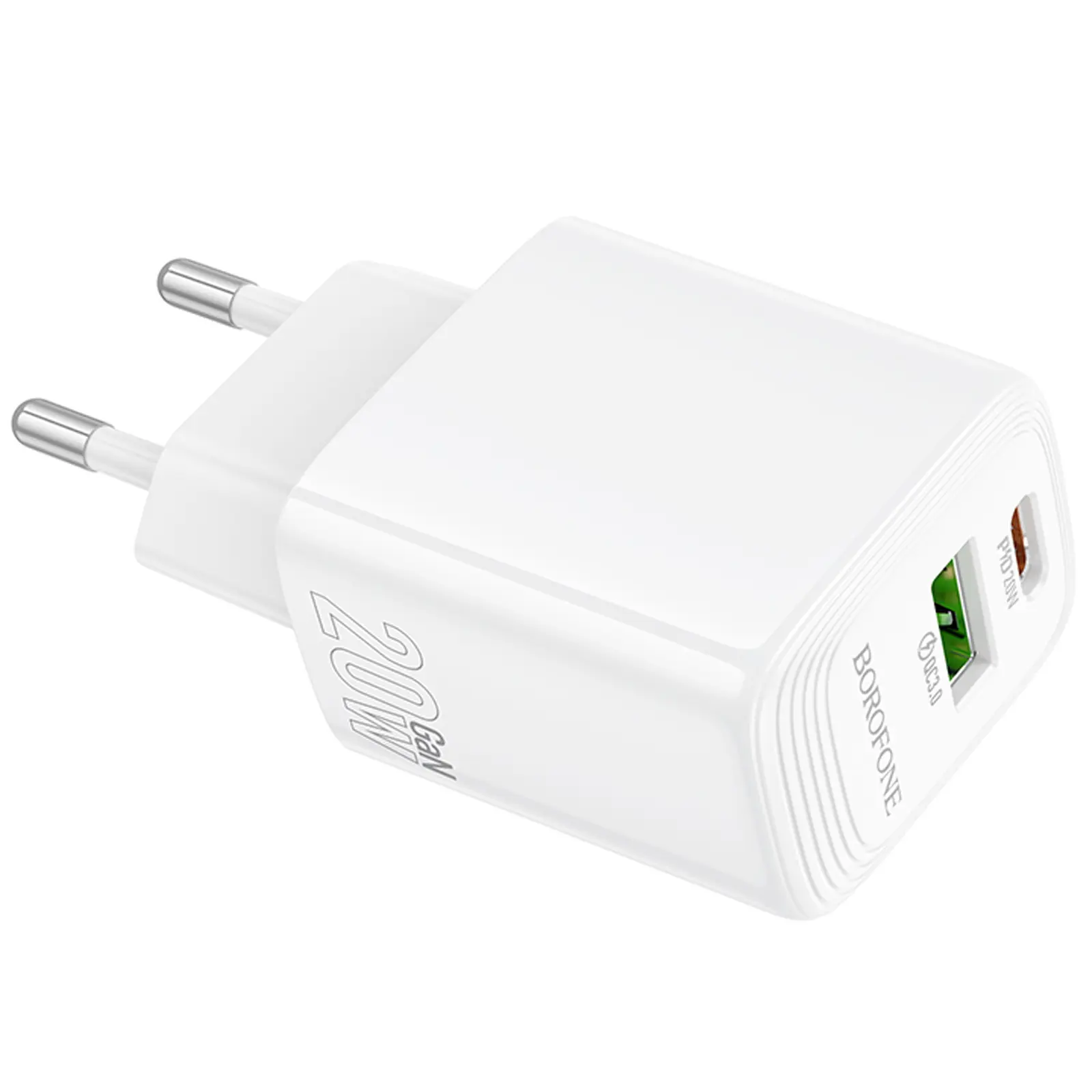 СЗУ Borofone BN27 Fuente PD20W+QC3.0 (1USB-A/1C), White 4, купить оптом с доставкой