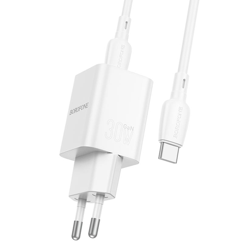МЗП Borofone BN14 Royal PD30W+QC3.0 (1USB-A/1C) + кабель Type-C to Type-C на малюнкі №3