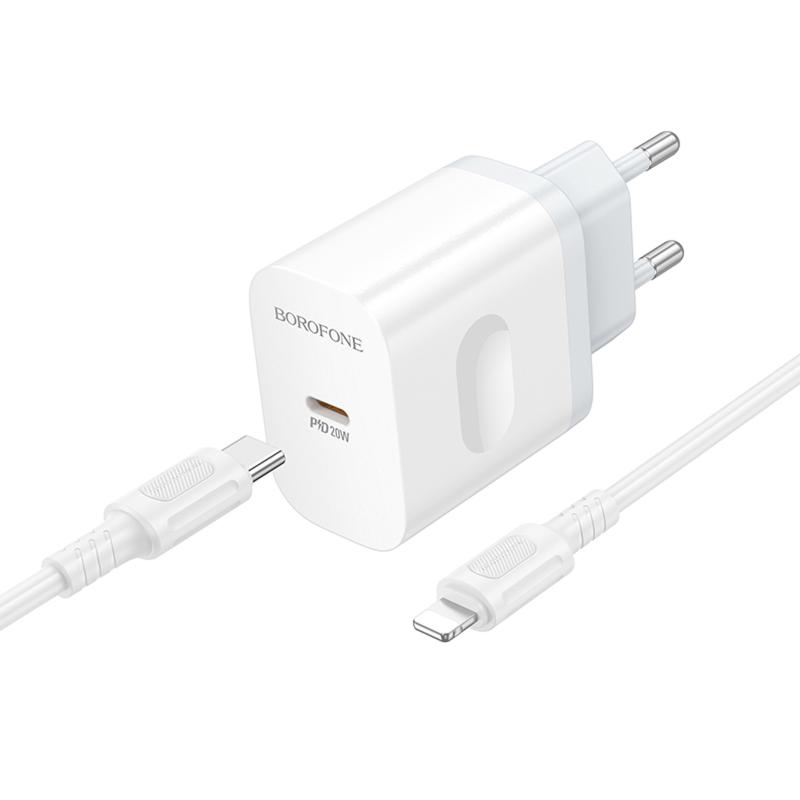 МЗП Borofone BA99A Breeze PD20W (1USB-C) + кабель Type-C to Lightning на малюнкі №3