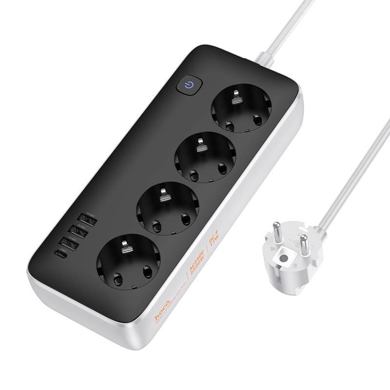 Удлинитель Hoco AC21 Sunlight 4-bit (1C/3A/4xSocket) (1.5m) на картинке №2