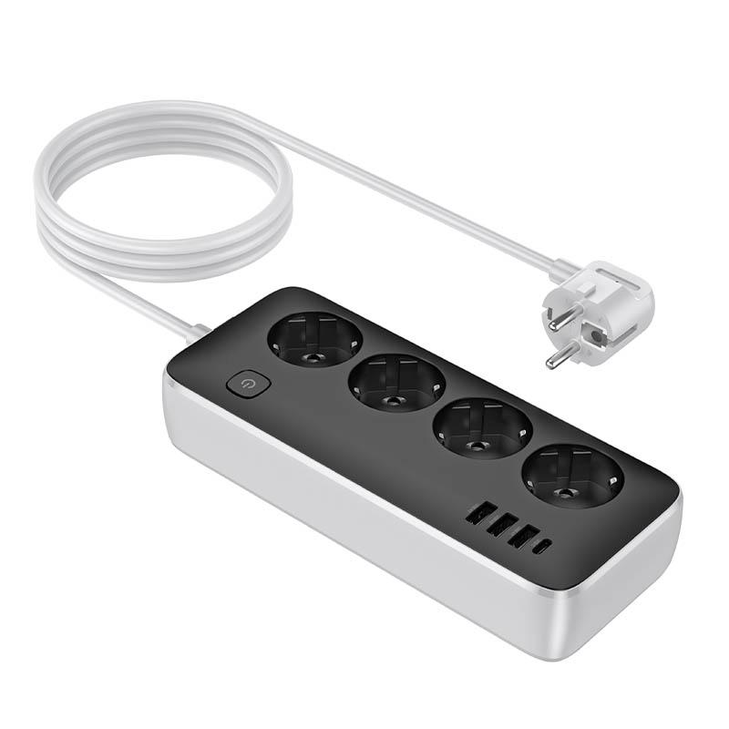 Удлинитель Hoco AC21 Sunlight 4-bit (1C/3A/4xSocket) (1.5m) на картинке №4
