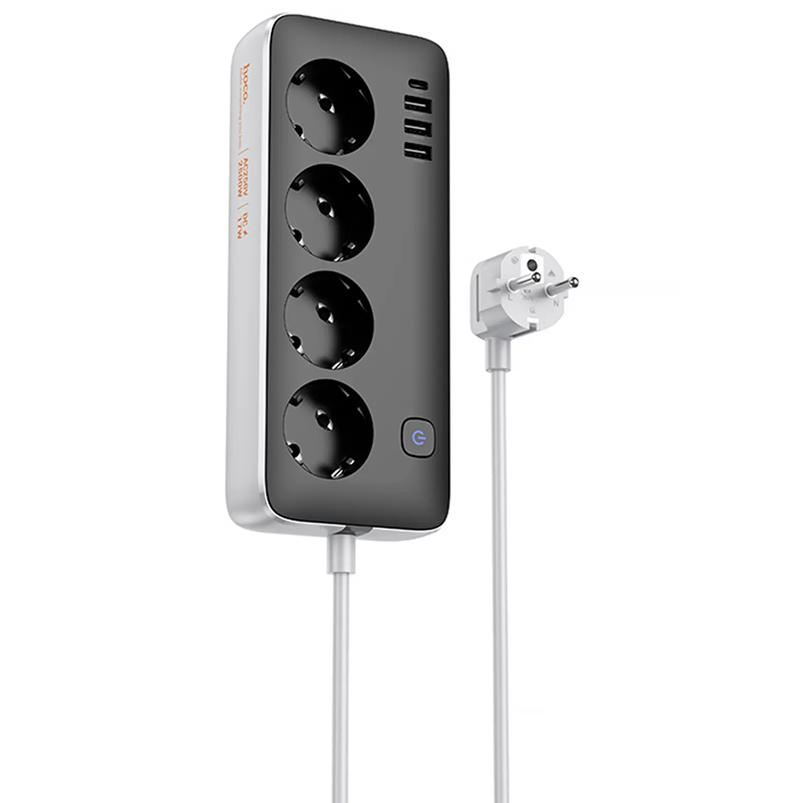 Подовжувач Hoco AC21 Sunlight 4-bit (1C/3A/4xSocket) (3m), купити оптом з доставкою