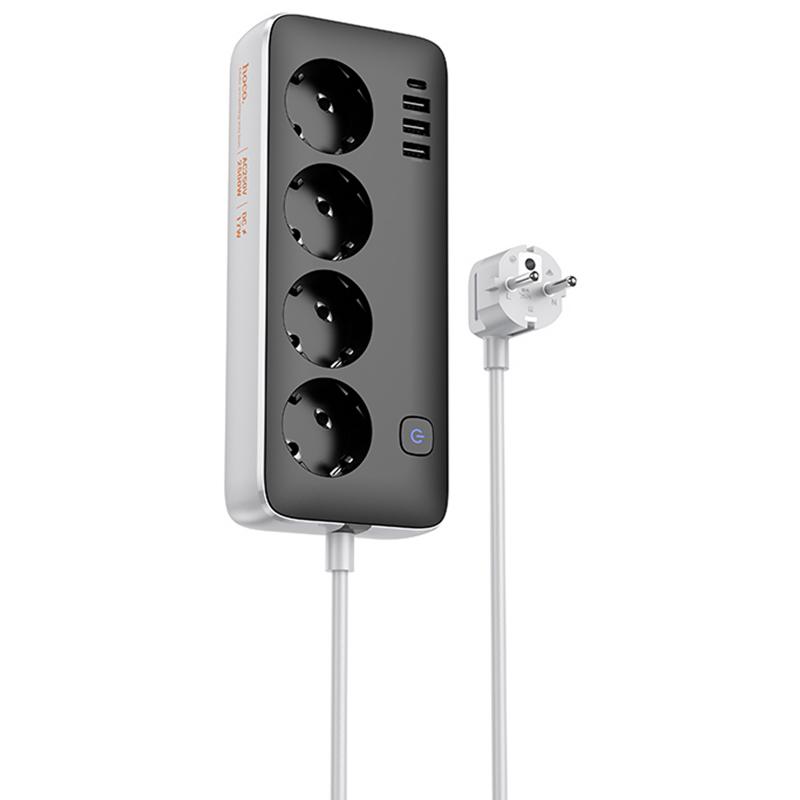 Удлинитель Hoco AC21 Sunlight 4-bit (1C/3A/4xSocket) (3m) на картинке №1
