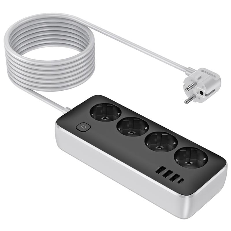 Удлинитель Hoco AC21 Sunlight 4-bit (1C/3A/4xSocket) (3m) на картинке №2