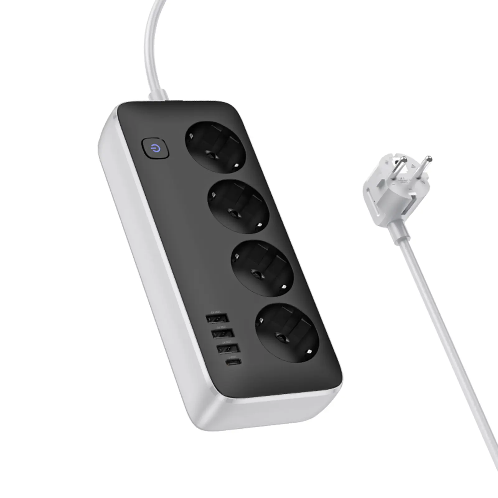 Подовжувач Hoco AC21 Sunlight 4-bit (1C/3A/4xSocket) (3m), Black 2, купити оптом з доставкою
