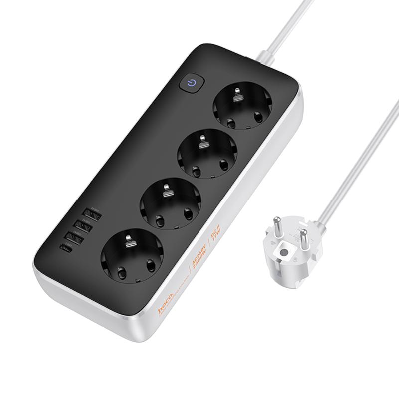 Удлинитель Hoco AC21 Sunlight 4-bit (1C/3A/4xSocket) (3m) на картинке №4