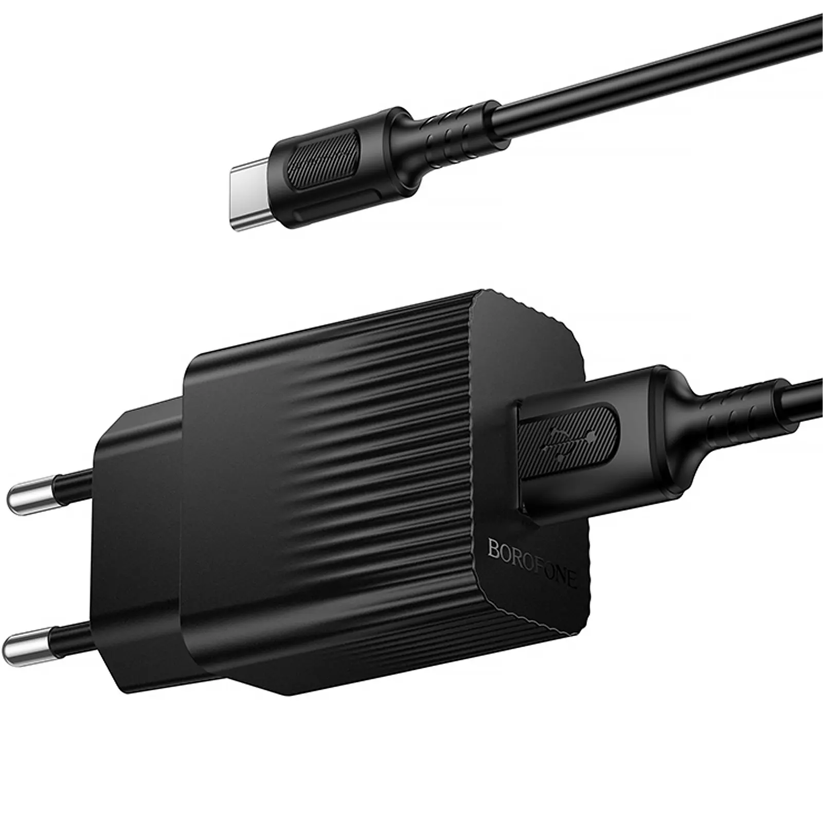 СЗУ Borofone BAS71A Source 10.5W (1USB-A) + кабель USB to Type-C, Black 2, купить оптом с доставкой