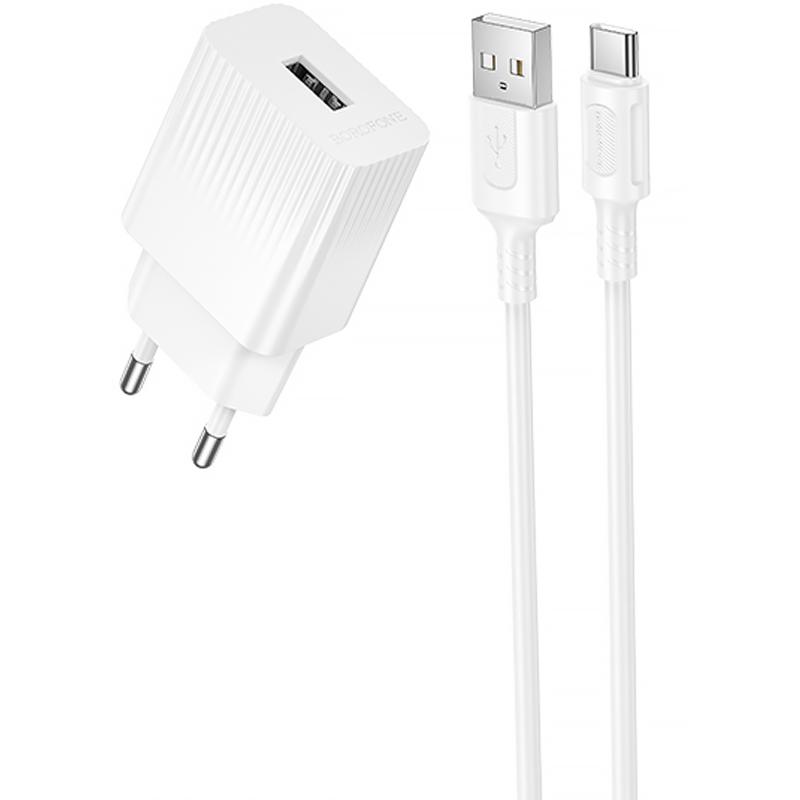 МЗП Borofone BAS71A Source 10.5W (1USB-A) + кабель USB to Type-C на малюнкі №1