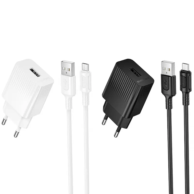 МЗП Borofone BAS71A Source 10.5W (1USB-A) + кабель USB to MicroUSB, купити оптом з доставкою