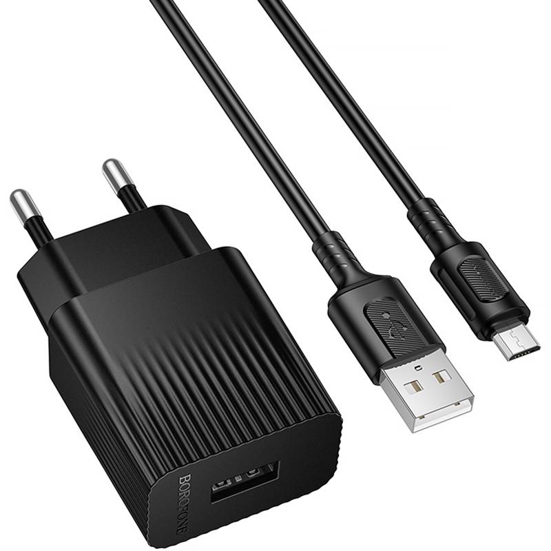МЗП Borofone BAS71A Source 10.5W (1USB-A) + кабель USB to MicroUSB на малюнкі №2