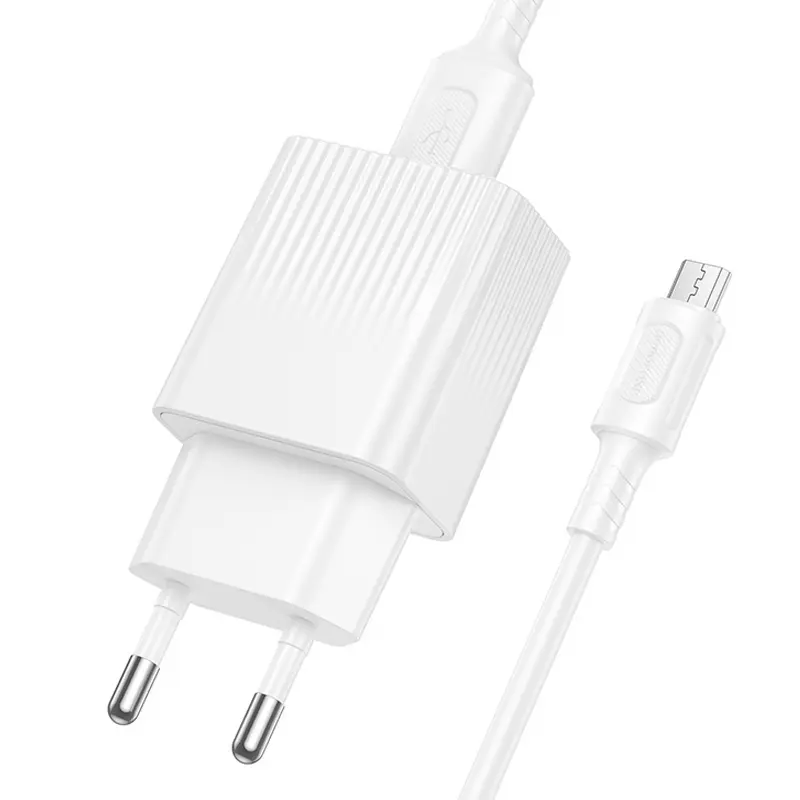 МЗП Borofone BAS71A Source 10.5W (1USB-A) + кабель USB to MicroUSB, White 2, купити оптом з доставкою