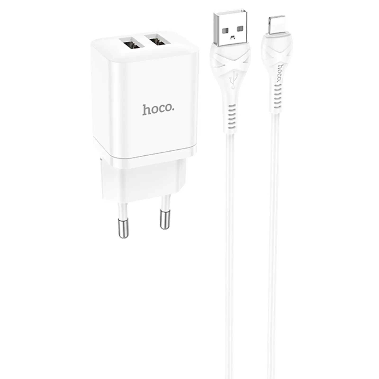 СЗУ Hoco N25 Maker (2USB-A) + USB to Lightning, купить оптом с доставкой