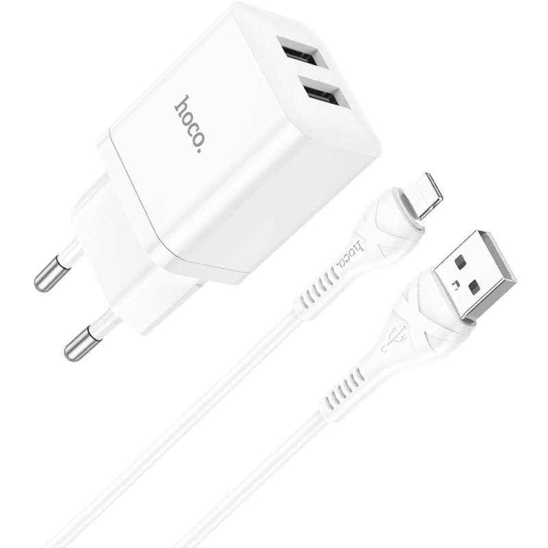 МЗП Hoco N25 Maker (2USB-A) + USB to Lightning на малюнкі №3