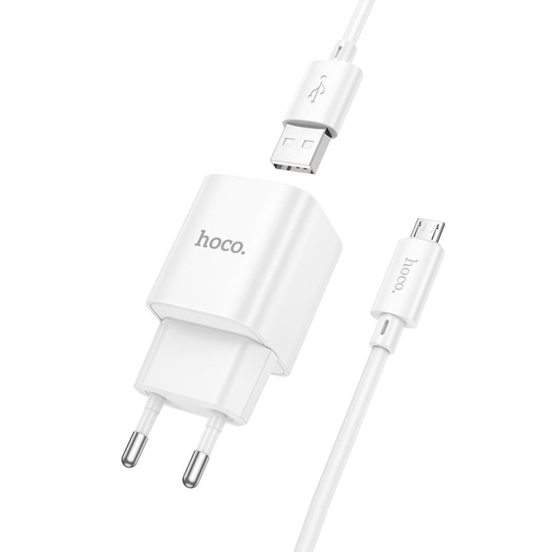 МЗП Hoco C145A Charm QC3.0 18W (1USB-A) + кабель USB to MicroUSB на малюнкі №4