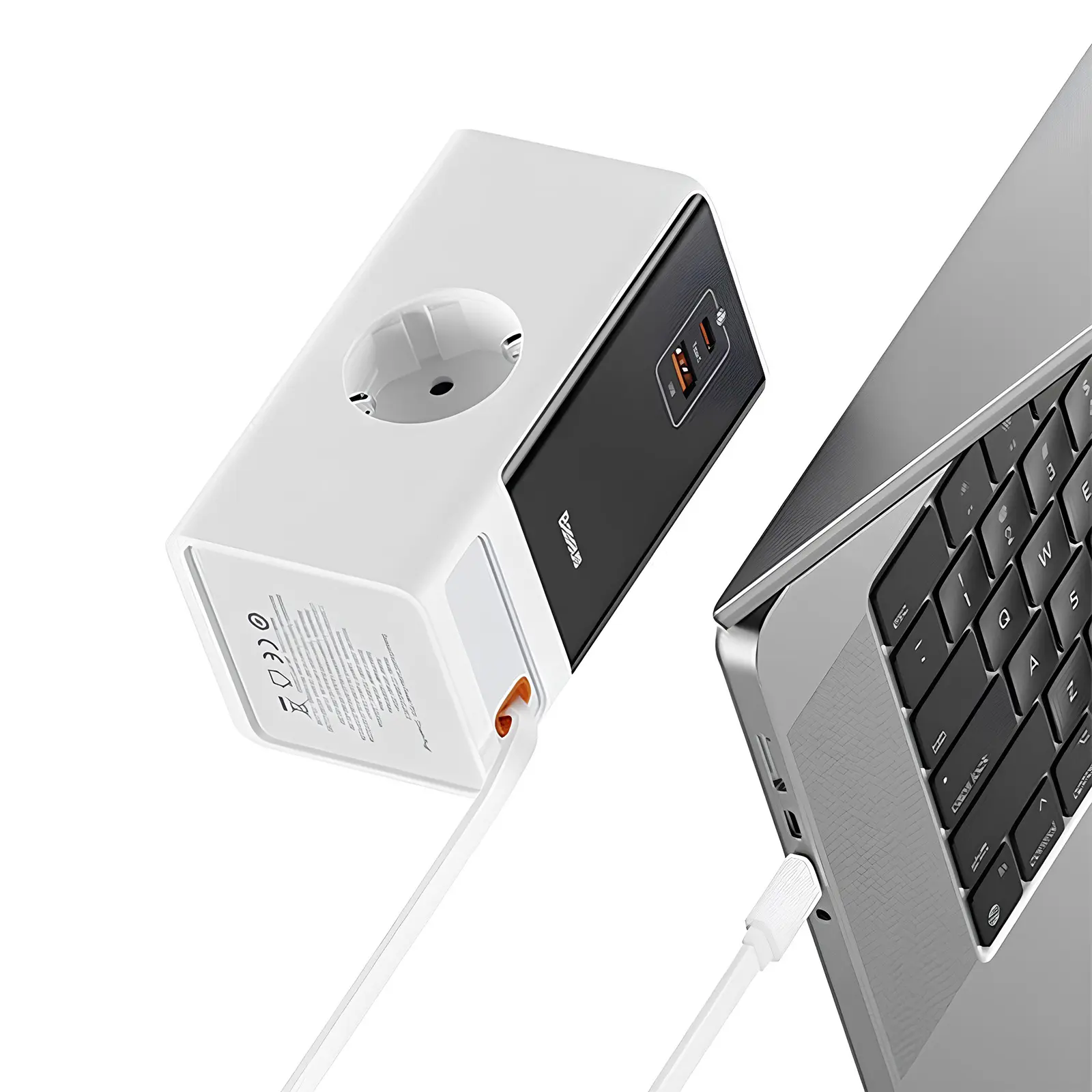 СЗУ Baseus OS PowerCombo Digital PowerStrip+Retractable-C 65W (1USB-A/1C/2Socket) (1.5m) (PSLR000), Glacier White 3, купить оптом с доставкой