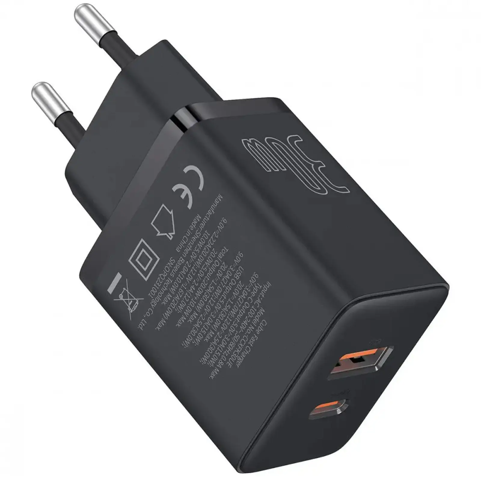 СЗУ Baseus Cube Pro Fast Charger PD30W (1USB-A/1C) (P10111404), Cluster Black 2, купить оптом с доставкой