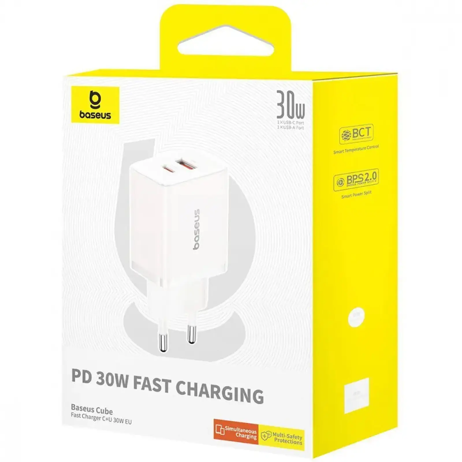 СЗУ Baseus Cube Pro Fast Charger PD30W (1USB-A/1C) (P10111404), Moon White 1, купить оптом с доставкой