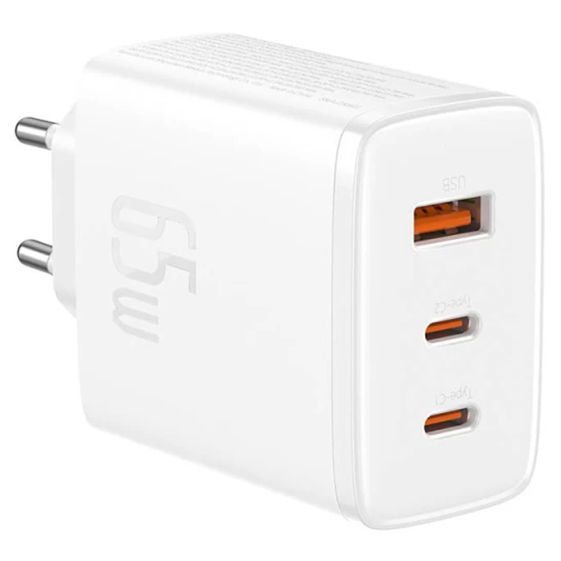 МЗП Baseus Cube Pro Fast Charger PD65W (1USB-A/2C) (P10111404), Moon White 1, купити оптом з доставкою