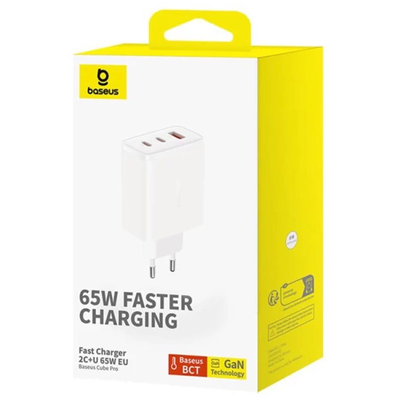 СЗУ Baseus Cube Pro Fast Charger PD65W (1USB-A/2C) (P10111404) на картинке №5