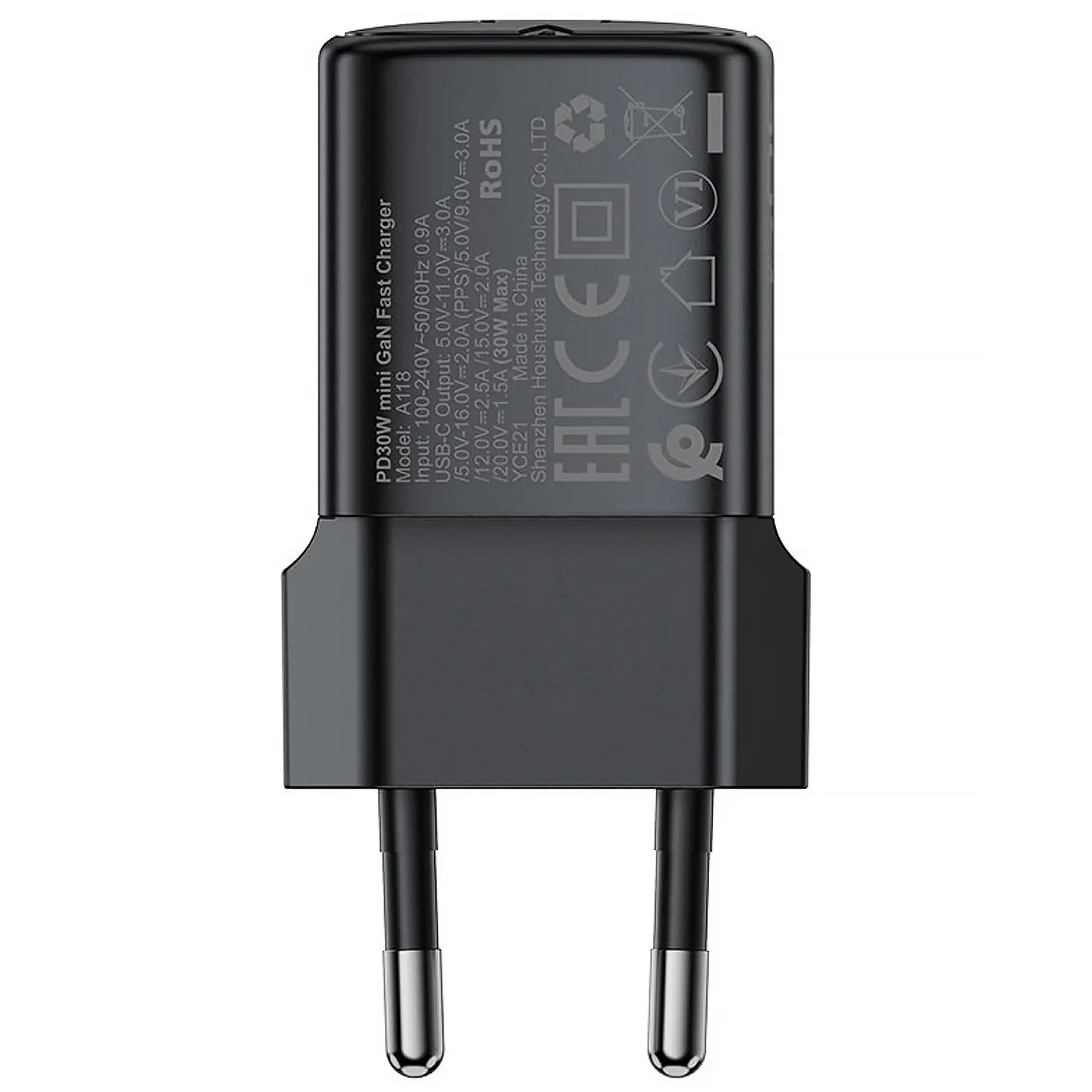 МЗП Acefast A118 PD30W GaN (1USB-C), Black 3, купити оптом з доставкою