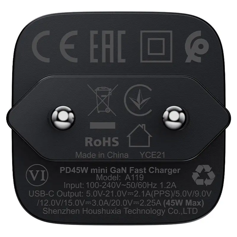 МЗП Acefast A119 PD45W GaN (1USB-C), Black 3, купити оптом з доставкою