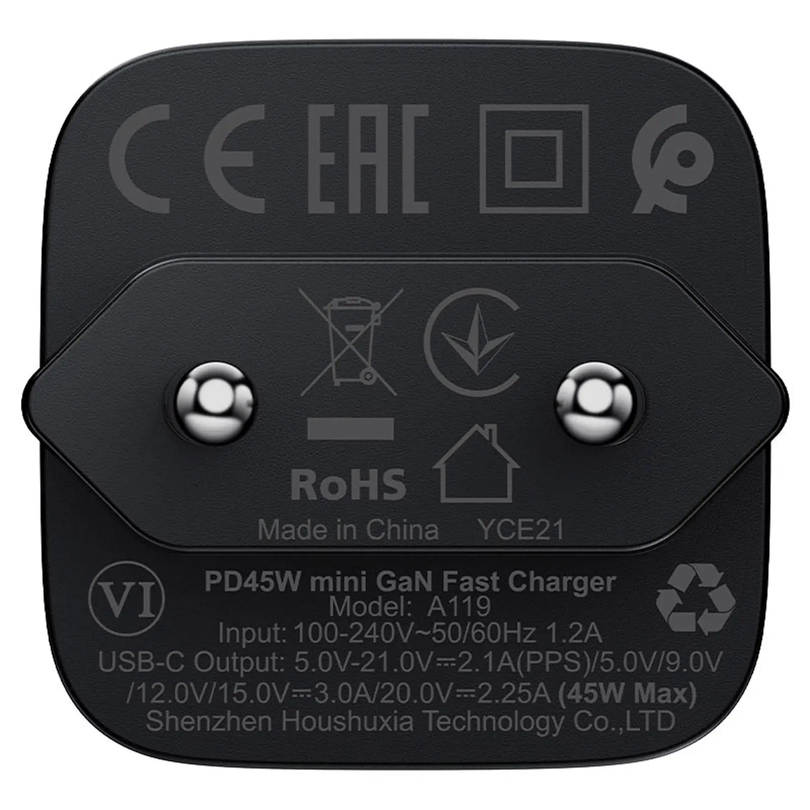 МЗП Acefast A119 PD45W GaN (1USB-C), Black 3, купити оптом з доставкою