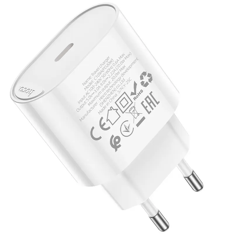 СЗУ Hoco C109A Fighter PD20W (1USB-C), White 4, купить оптом с доставкой