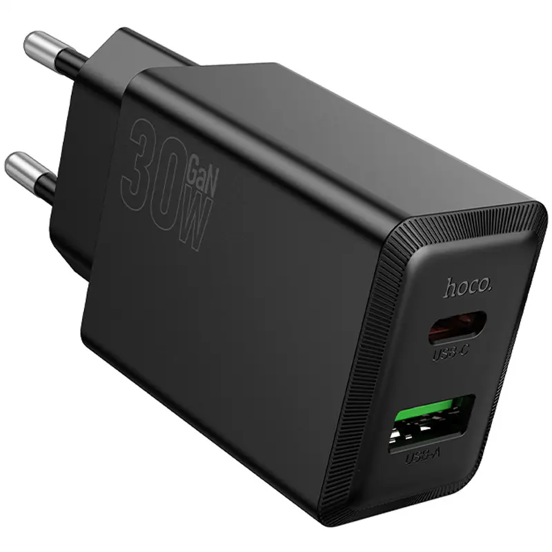 СЗУ Hoco N71 Nuevo PD30W+QC3.0 (1USB-A/1C), Black 1, купить оптом с доставкой