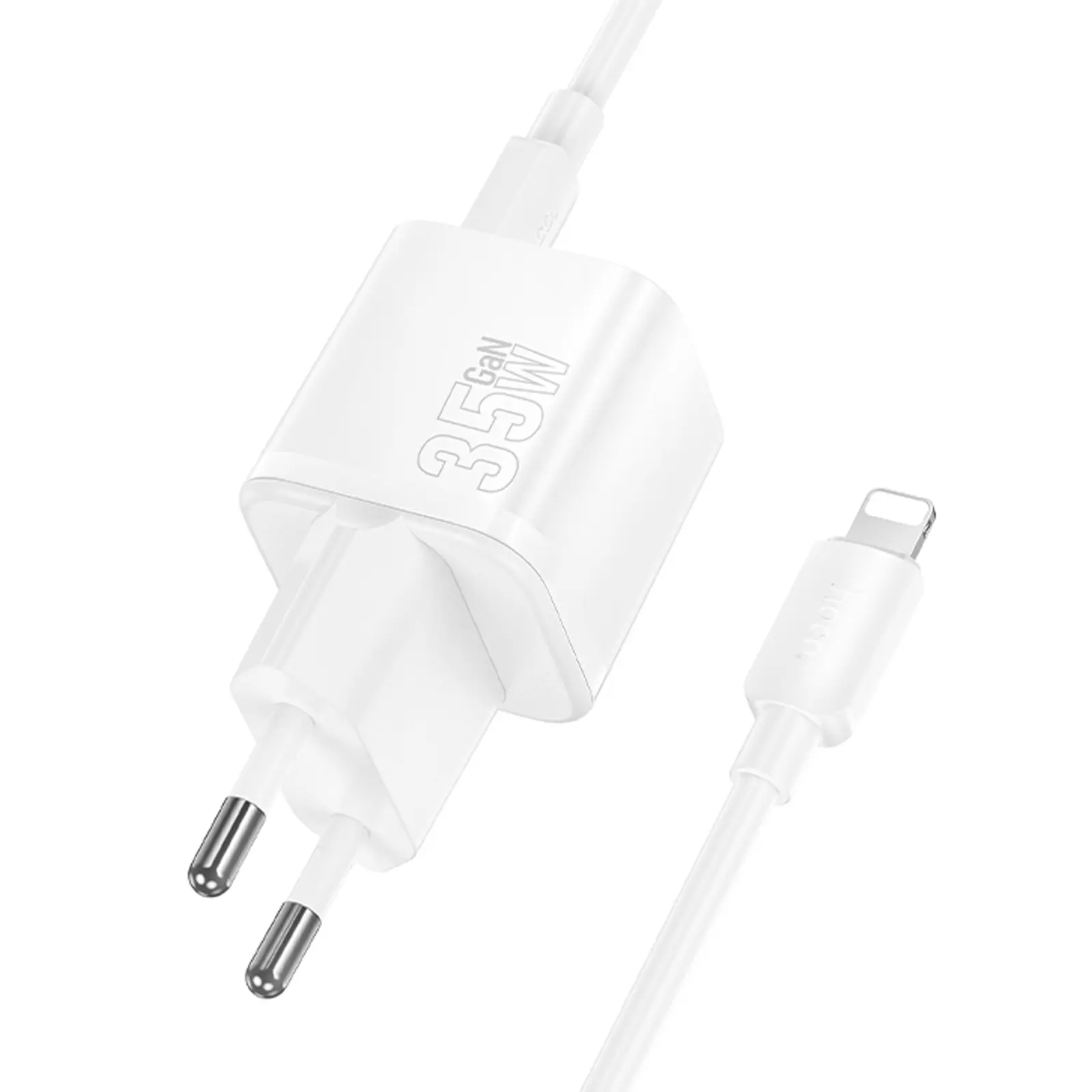 МЗП Hoco N66 Ingenious PD35W (1USB-C) + кабель Type-C to Lightning, White 2, купити оптом з доставкою