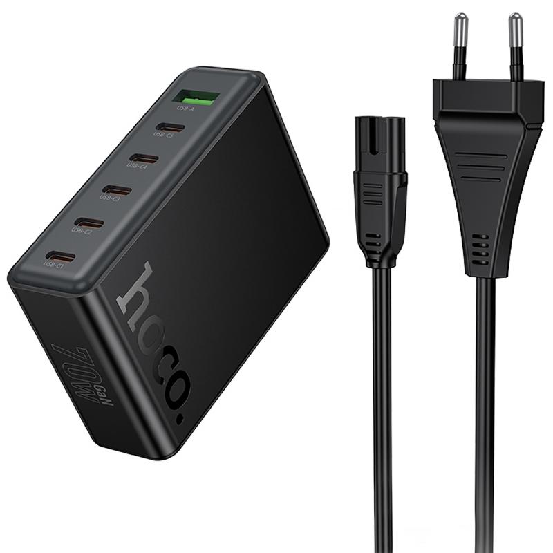 МЗП Hoco C152A Modern PD70W 6in1 (5USB-C і 1USB-A) на малюнкі №1