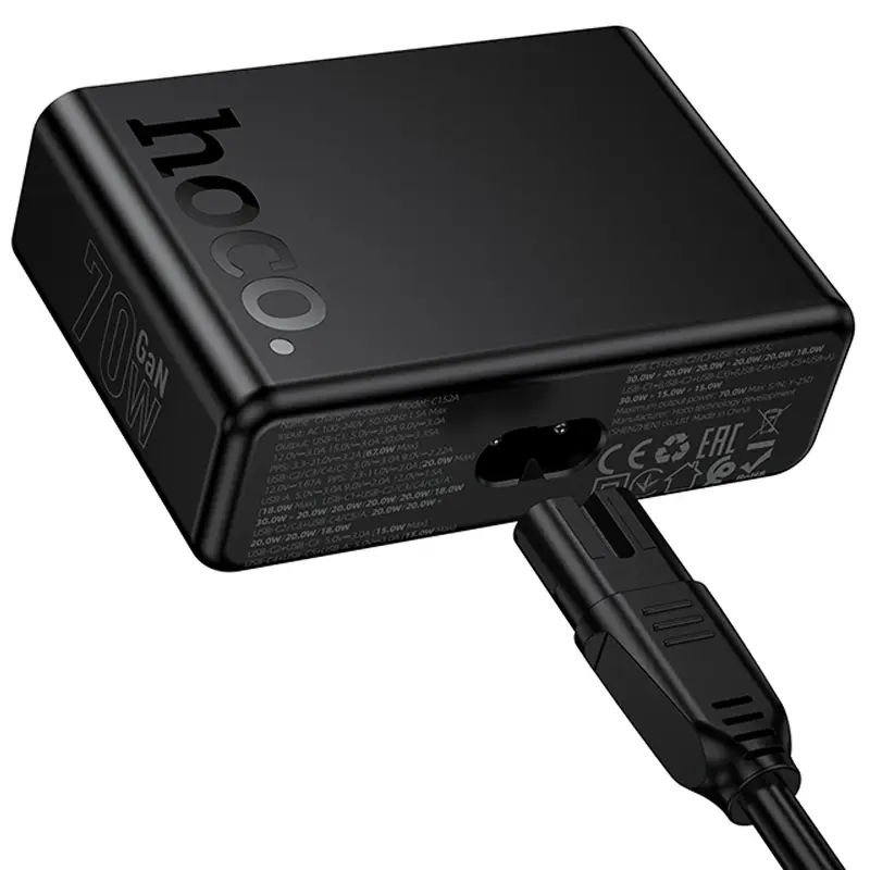 СЗУ Hoco C152A Modern PD70W 6in1 (5USB-C и 1USB-A), Black 5, купить оптом с доставкой