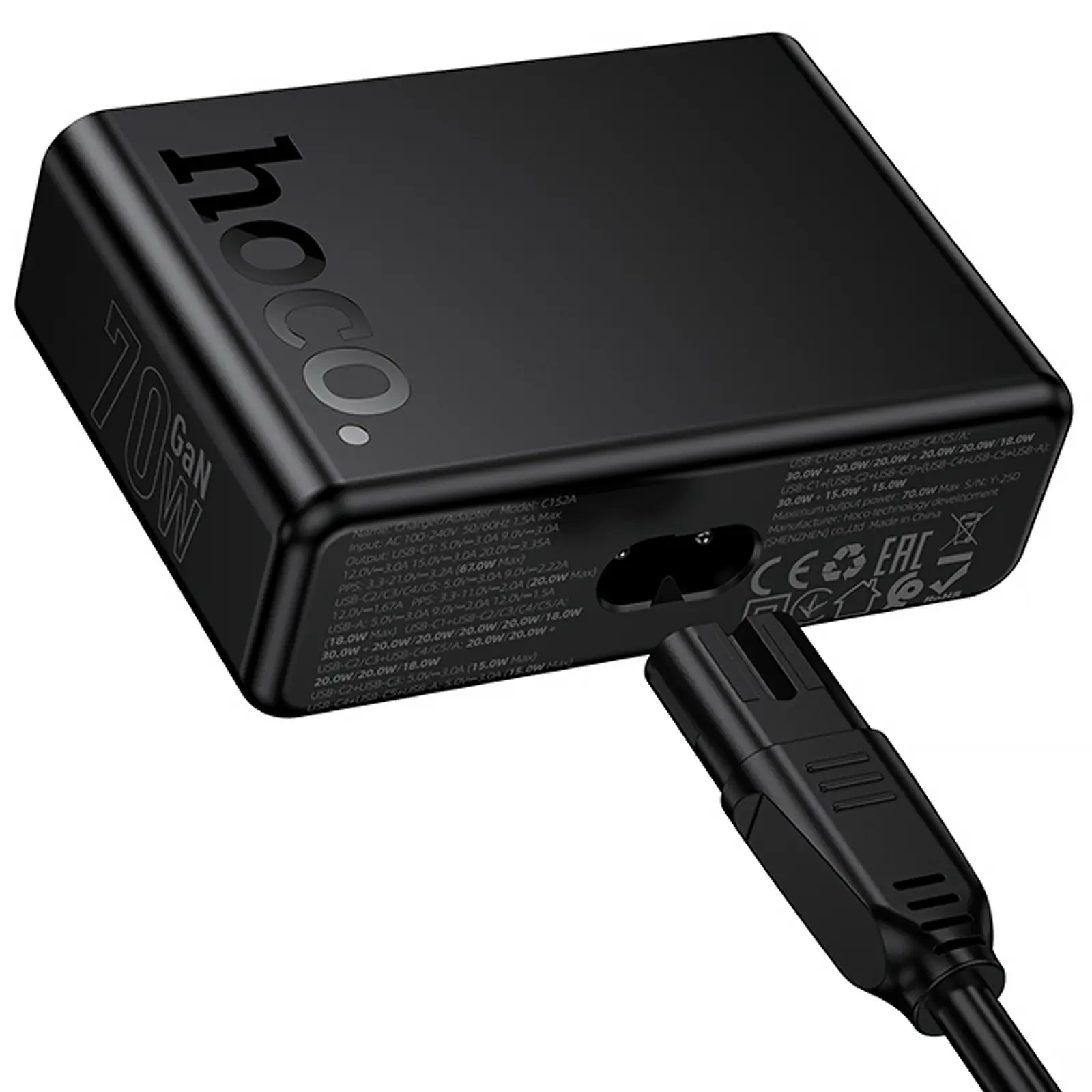 СЗУ Hoco C152A Modern PD70W 6in1 (5USB-C и 1USB-A), Black 5, купить оптом с доставкой