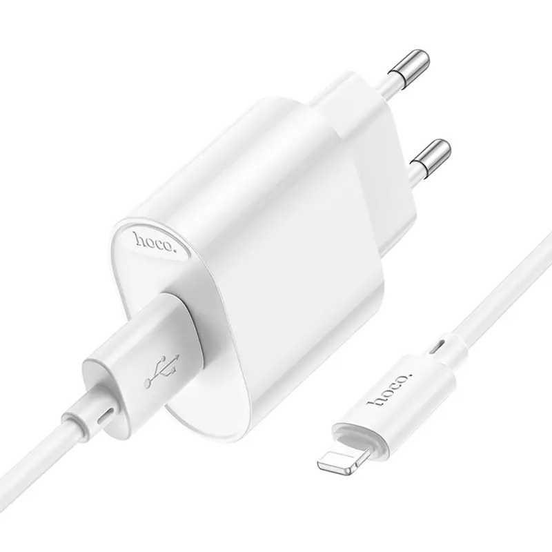 СЗУ Hoco C109A Fighter 10.5W (1USB-A) + кабель USB to Lightning, White 1, купить оптом с доставкой