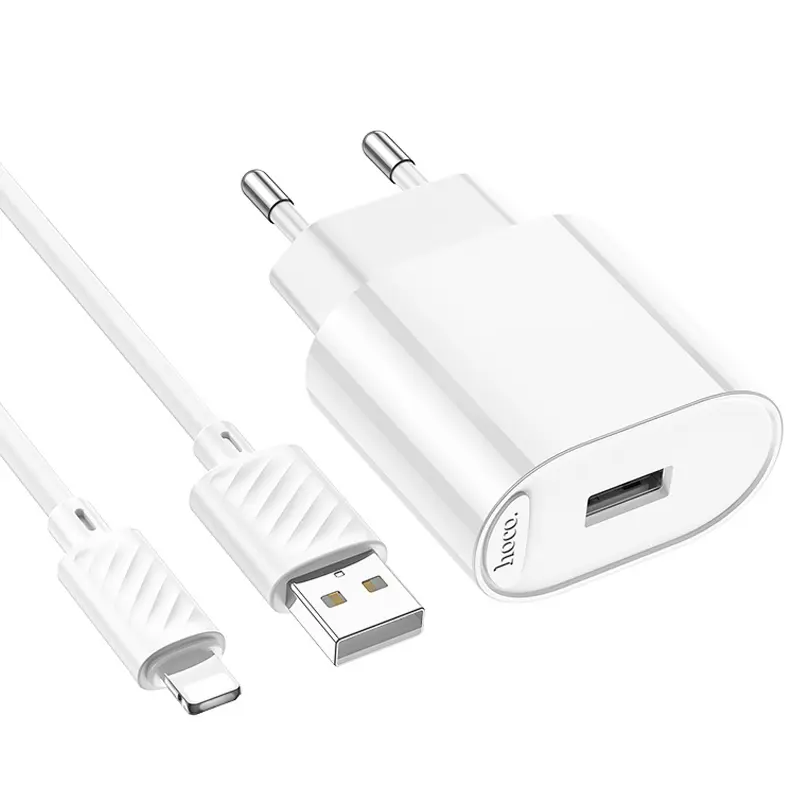СЗУ Hoco C109A Fighter 10.5W (1USB-A) + кабель USB to Lightning, White 4, купить оптом с доставкой