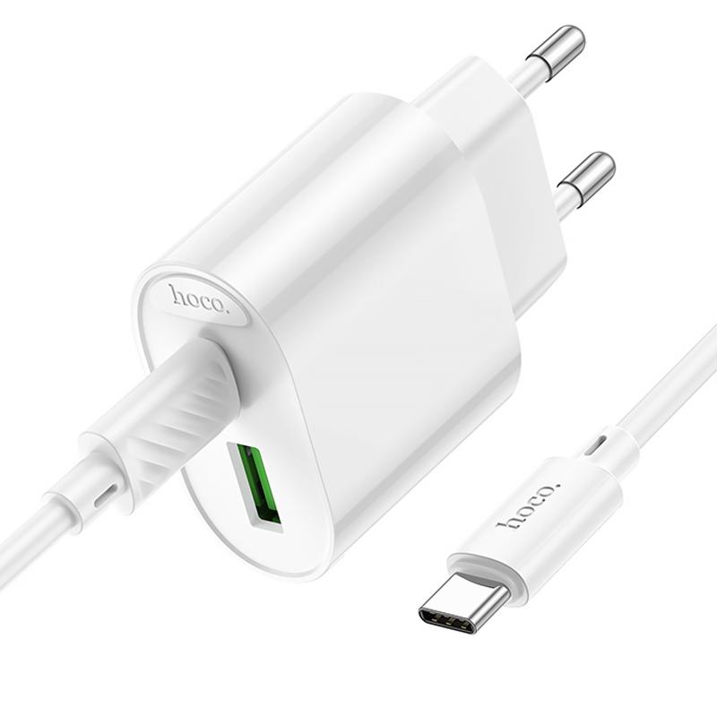 МЗП Hoco C109A Fighter PD20W+QC3.0 (1USB-A/1C) + кабель Type-C to Type-C на малюнкі №3