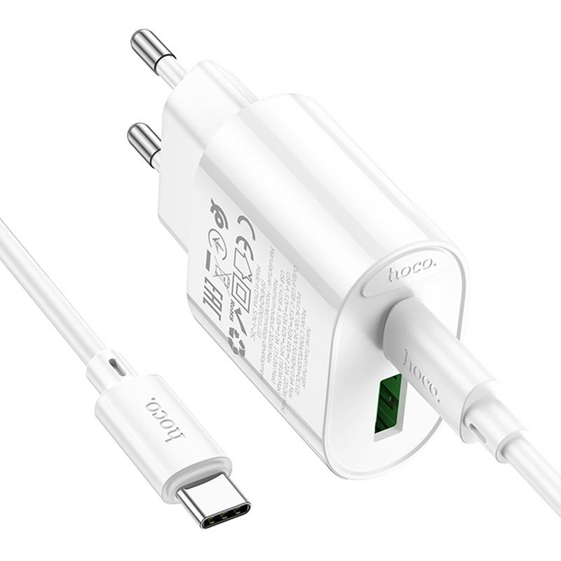 МЗП Hoco C109A Fighter PD20W+QC3.0 (1USB-A/1C) + кабель Type-C to Type-C на малюнкі №4