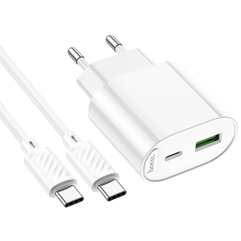 МЗП Hoco C109A Fighter PD20W+QC3.0 (1USB-A/1C) + кабель Type-C to Type-C на малюнкі №5