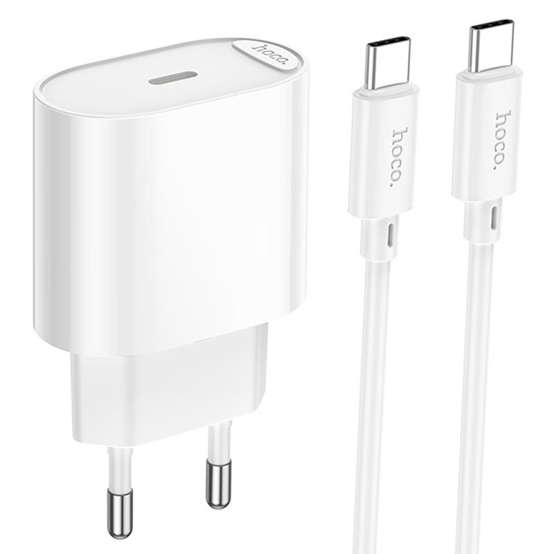 МЗП Hoco C109A Fighter PD20W (1USB-C) + кабель Type-C to Type-C на малюнкі №1