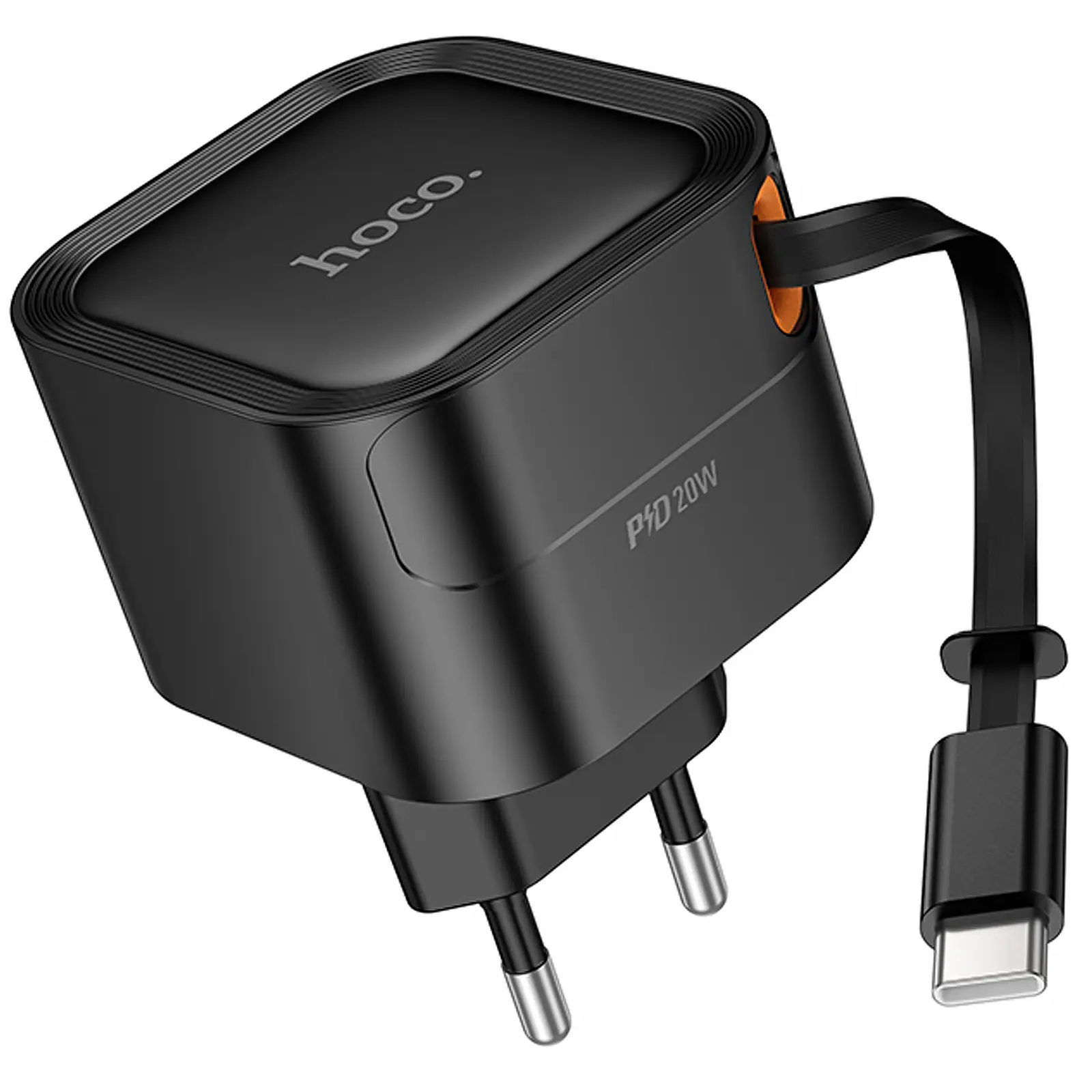 СЗУ Hoco C153A Changer With Retractable Cable Type-C PD20W, купить оптом с доставкой
