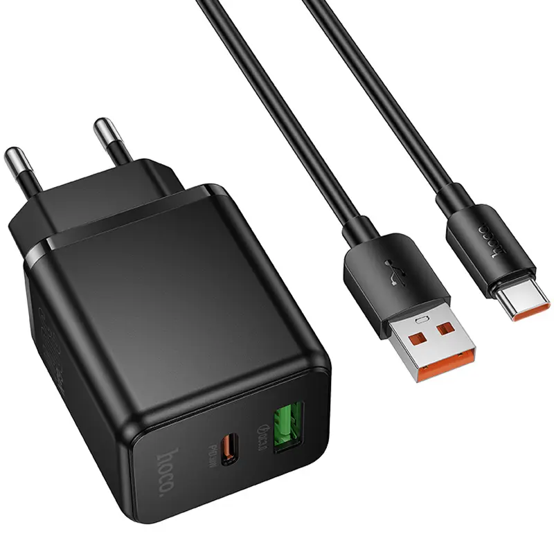 СЗУ Hoco C157A Smart PD30W+QC3.0 (1USB-A/1C) + кабель USB to Type-C, Black 2, купить оптом с доставкой
