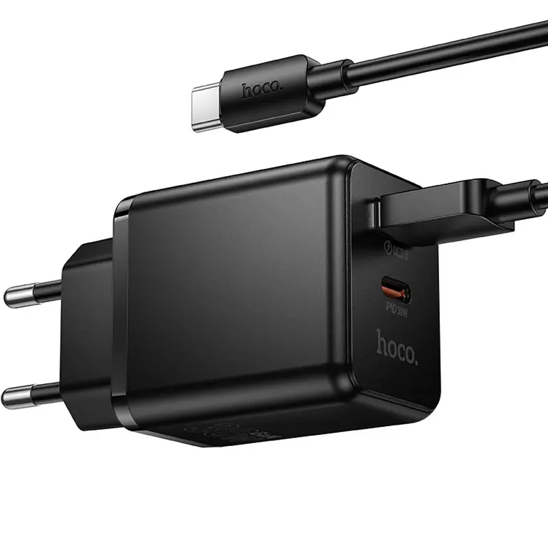 СЗУ Hoco C157A Smart PD30W+QC3.0 (1USB-A/1C) + кабель USB to Type-C, Black 5, купить оптом с доставкой
