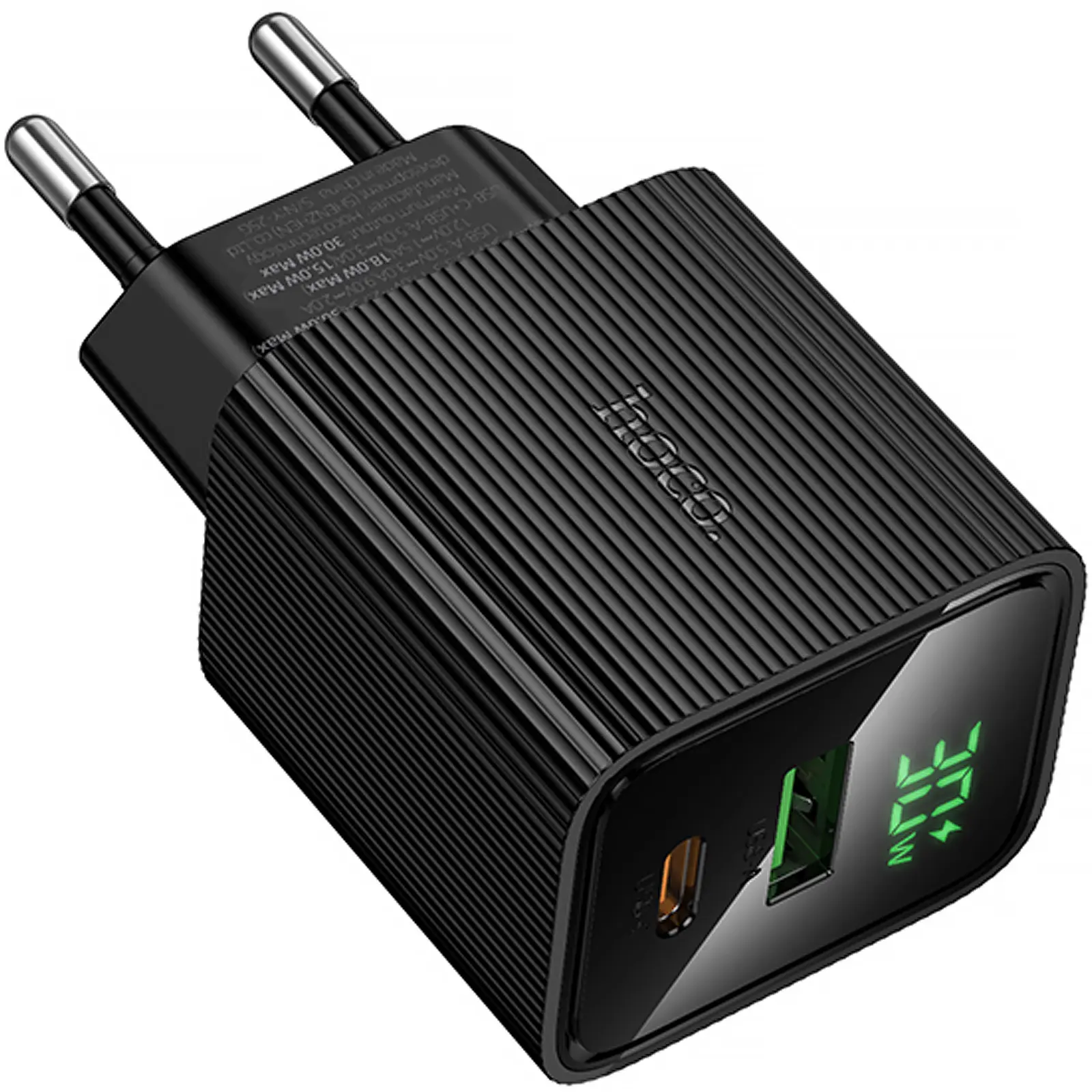СЗУ Hoco CS84A Excellent with digital display PD30W+QC3.0 (1USB-A/1C), Black 4, купить оптом с доставкой
