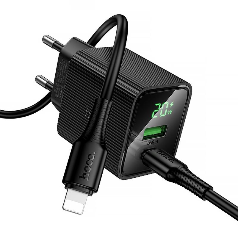 МЗП Hoco CS83A Excellent with digital display PD20W+QC3.0 (1USB-A/1C) + кабель Type-C to Lightning на малюнкі №3